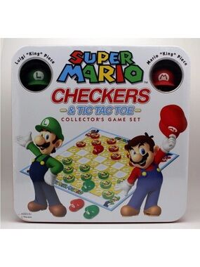 Nintendo Super Mario Checkers & Tic Tac Toe Game Set - Red & Green
